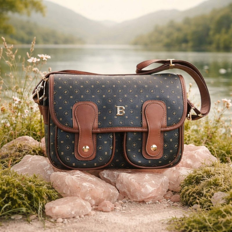 BRICIOLE 2 BLACK+BROWN CROSSBODY
