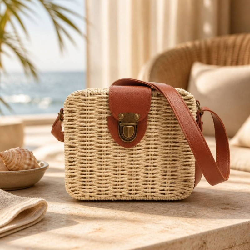 BAMBOO CLUTCH BEIGE