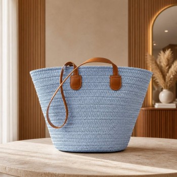 SHOPPING BAG ΨΑΘΙΝΟ ΓΑΛΑΖΙΟ