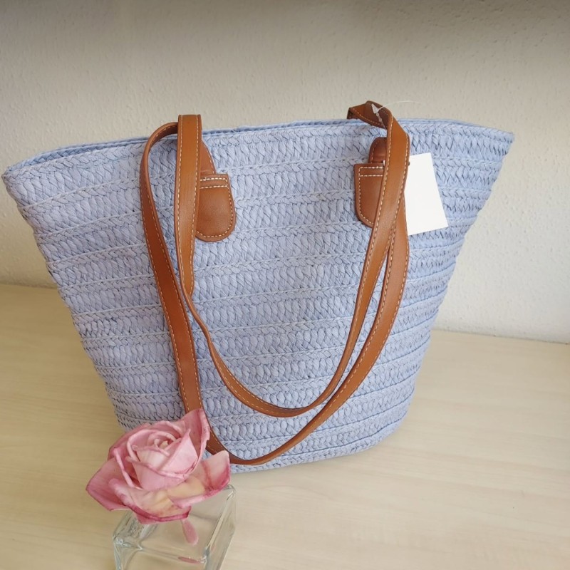 SHOPPING BAG ΨΑΘΙΝΟ ΓΑΛΑΖΙΟ