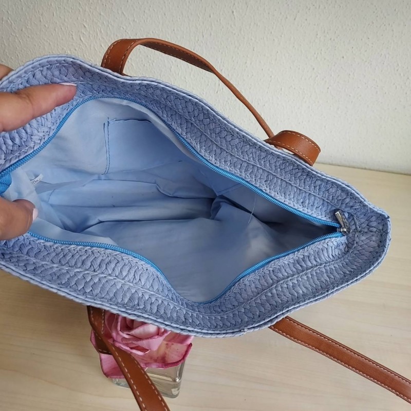 SHOPPING BAG ΨΑΘΙΝΟ ΓΑΛΑΖΙΟ
