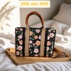 FLOWERS TOTE BLACK