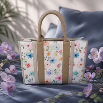 FLOWERS TOTE BEIGE