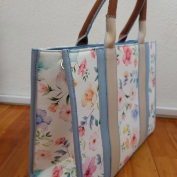 FLOWERS TOTE BLUE