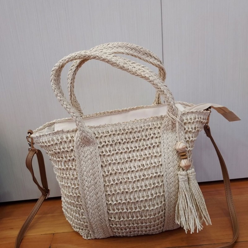 ΨΑΘΙΝΟ MINI TOTE WHITE