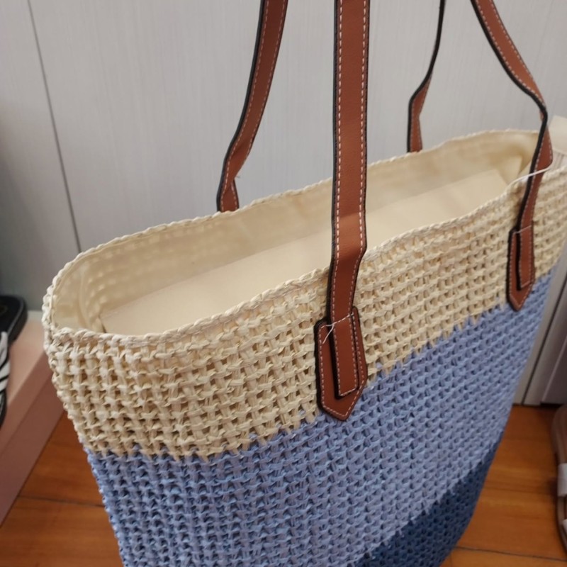 ΨΑΘΙΝΗ ΜΠΛΕ 3ΧΡΩΜΗ SHOPPING BAG