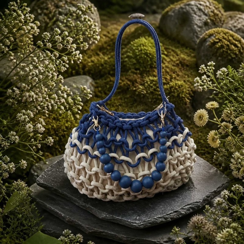 ΣΧΟΙΝΙΑ CLUTCH BEIGE-BLUE