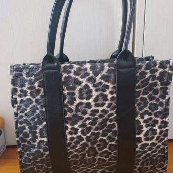 TOTE BLACK LEOPARD