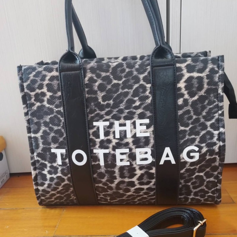 TOTE BLACK LEOPARD