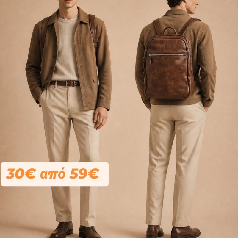 ΑΝΔΡΙΚΟ ΣΑΚΙΔΙΟ ΠΛΑΤΗΣ BROWN PAOLO PB-19