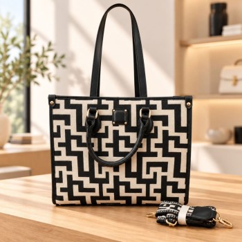 ΜΑΙΑΝΔΡΟΣ NEW TOTE BLACK & WHITE