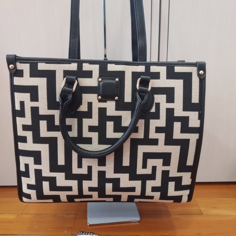 ΜΑΙΑΝΔΡΟΣ NEW TOTE BLACK & WHITE
