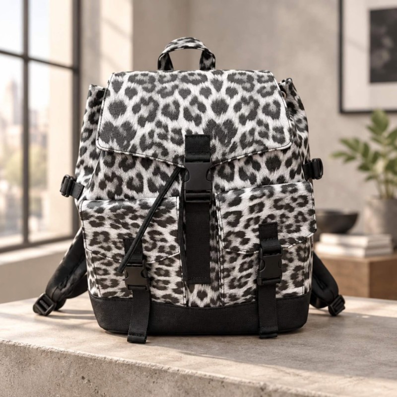BACKPACK BLACK LEOPARD
