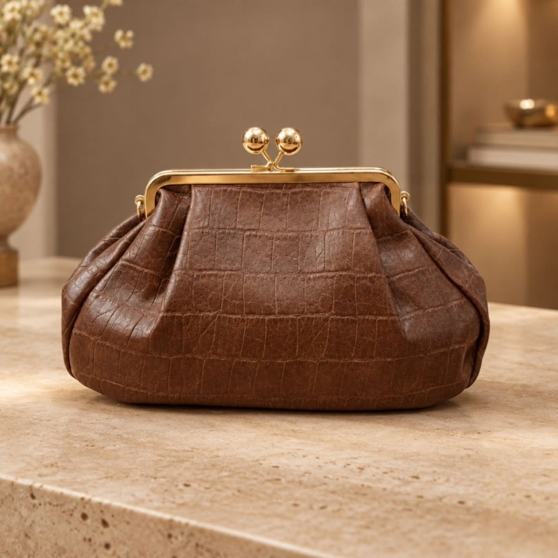 CLUTCH CROCO BROWN